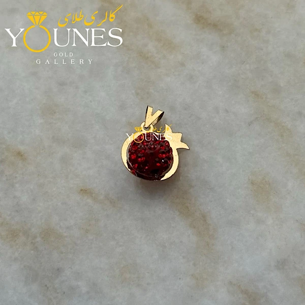 آویز طلا سواروسکی انار زرشکی